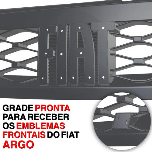 Kit Grade Cinza Sem Emblema e Descanso Urban em Inox Fiat Uno Mille 05 a 13