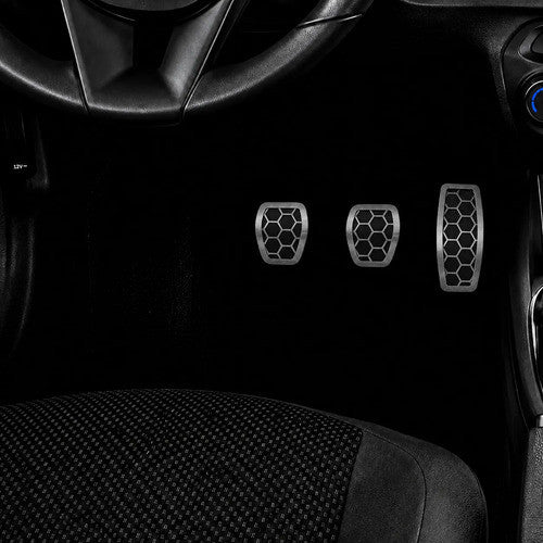 Kit Grade Cinza Com Emblema Cromado e Pedaleira Urban em Inox Fiat Uno Mille 05 a 13