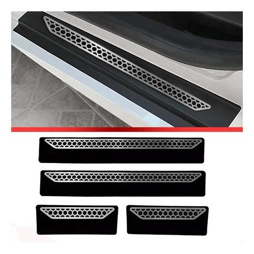 Kit Grade Preta Sem Emblema e Soleiras Urban em Inox Fiat Uno Mille 05 a 13