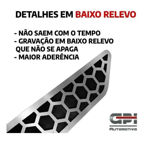 Kit Grade Cinza Com Emblema Cromado e Pedaleira e Soleiras Urban em Inox Fiat Uno Mille 05 a 13